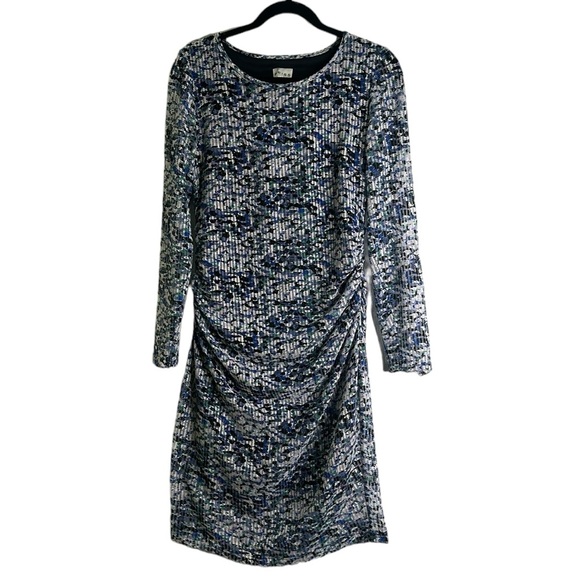 Reiss floral print multi color mash bodycon long sleeve mini dress size 8 Fariy - Picture 4 of 14